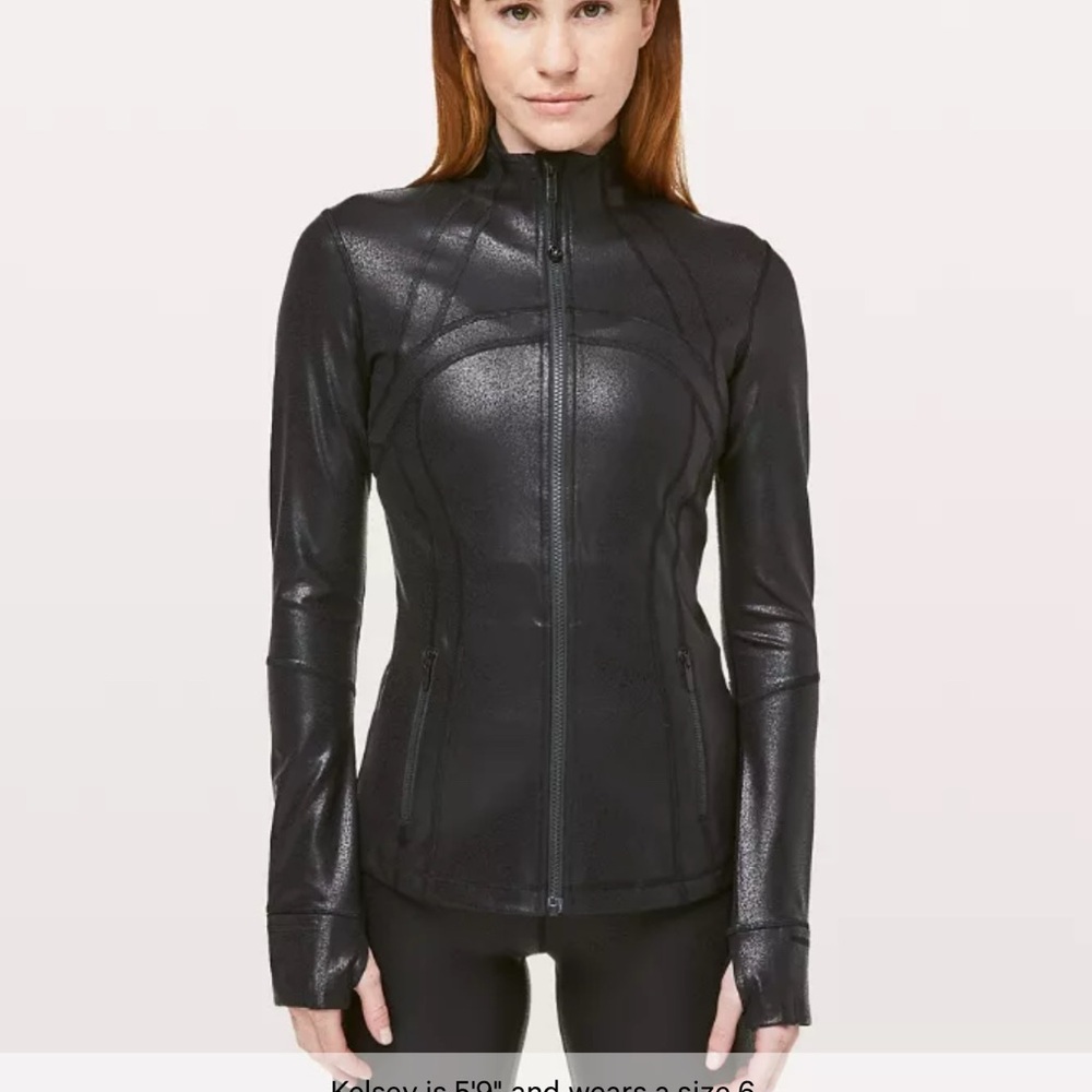 RARE jacket Lululemon define foil Black Activewear Like New - Picture 4 of 6